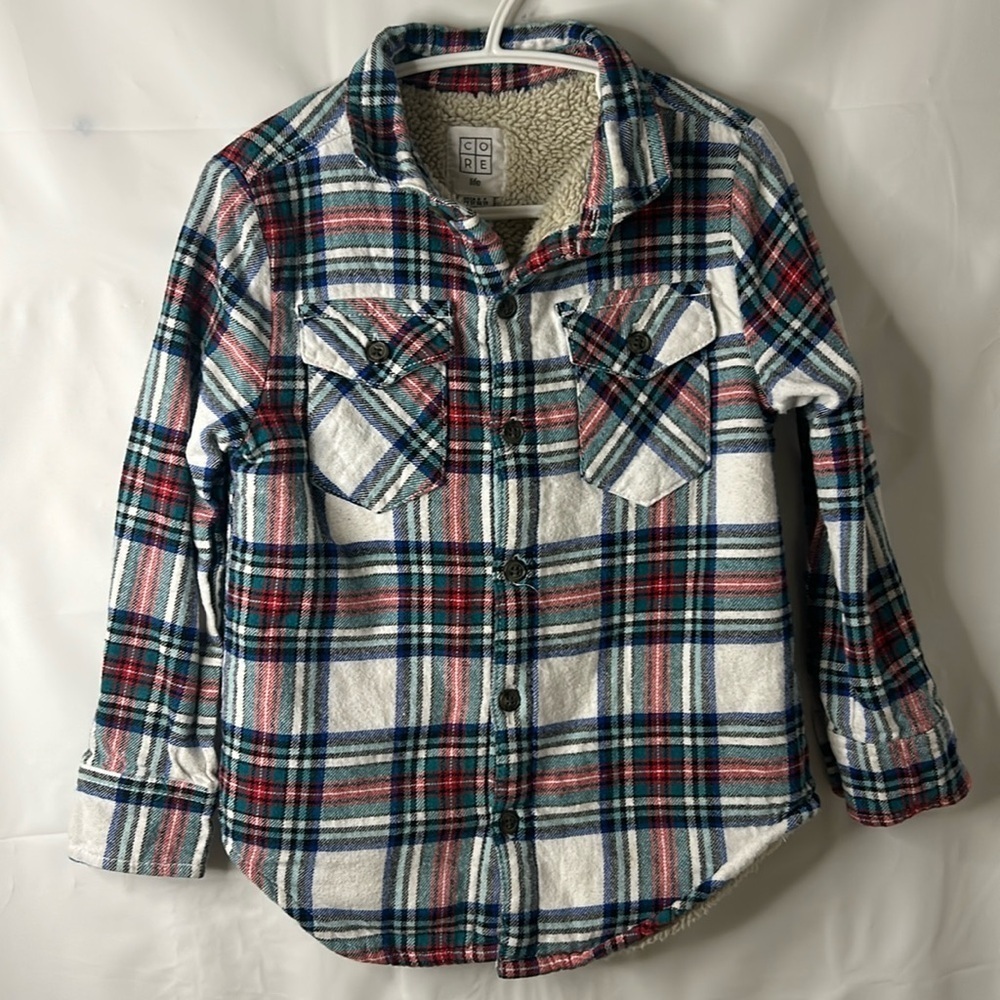 CORE life toddler size 3T flannel cotton Sherpa lined jacket shacket cabincore